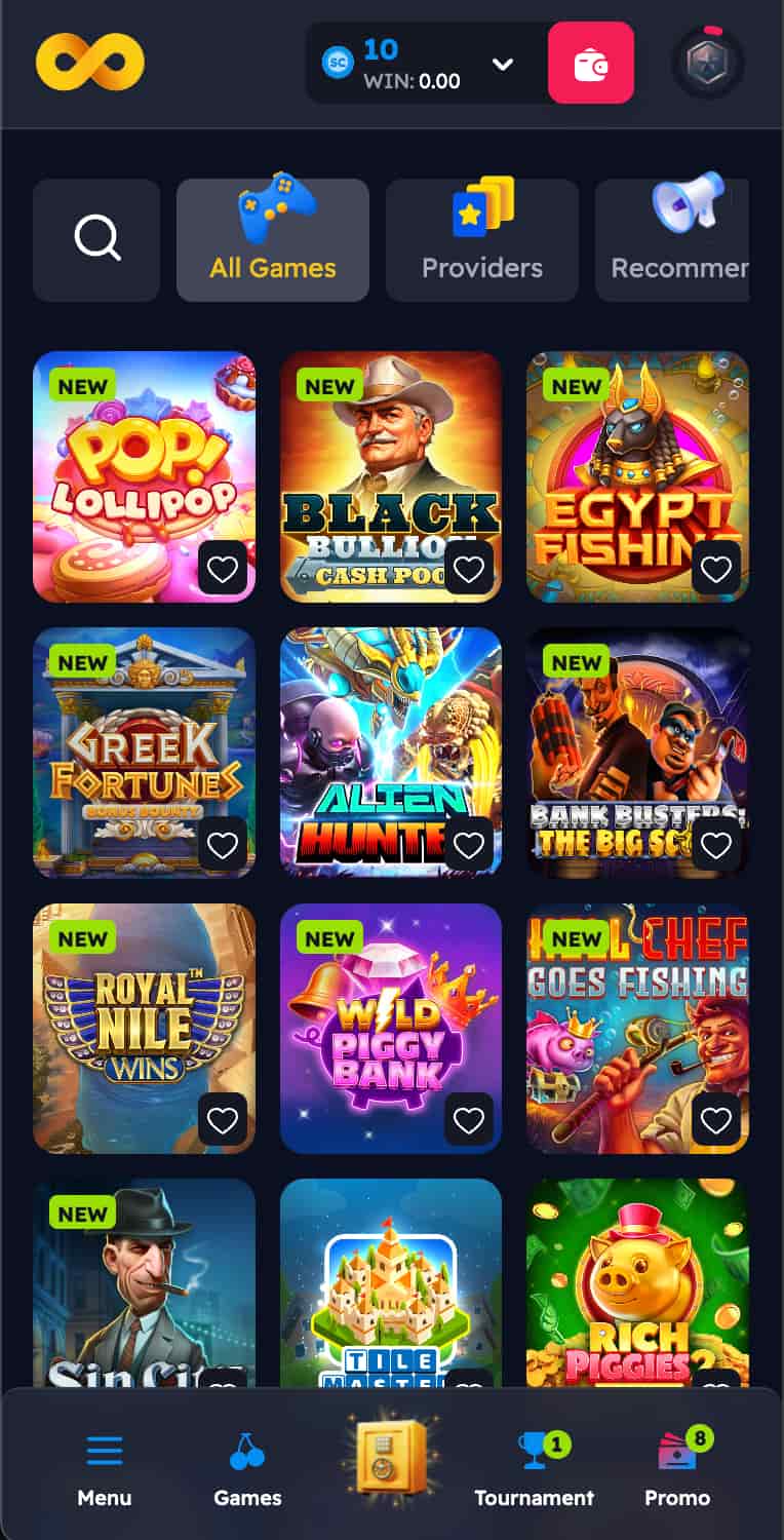 NoLimitCoins sweepstakes casino game library and slots.